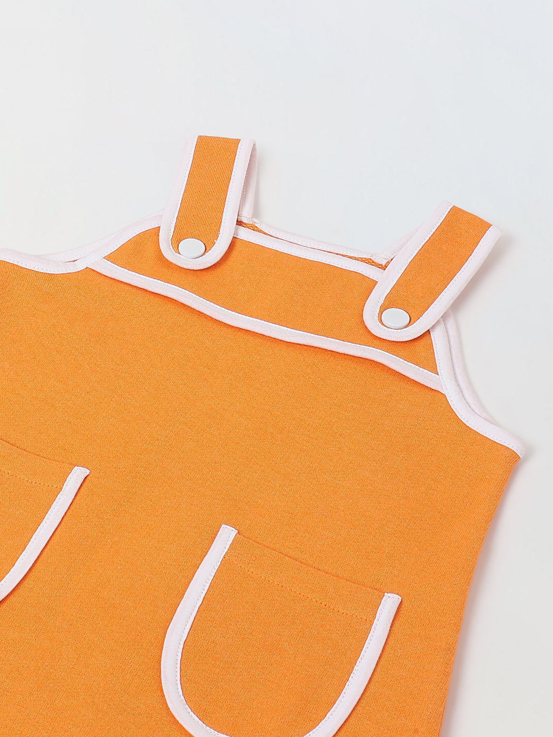 Spunkies Orange Girls Solid Square Neck Sleeveless A-Line Dress