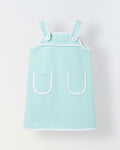 Spunkies Mint Green Girls Solid Square Neck Sleeveless A-Line Dress
