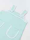 Spunkies Mint Green Girls Solid Square Neck Sleeveless A-Line Dress