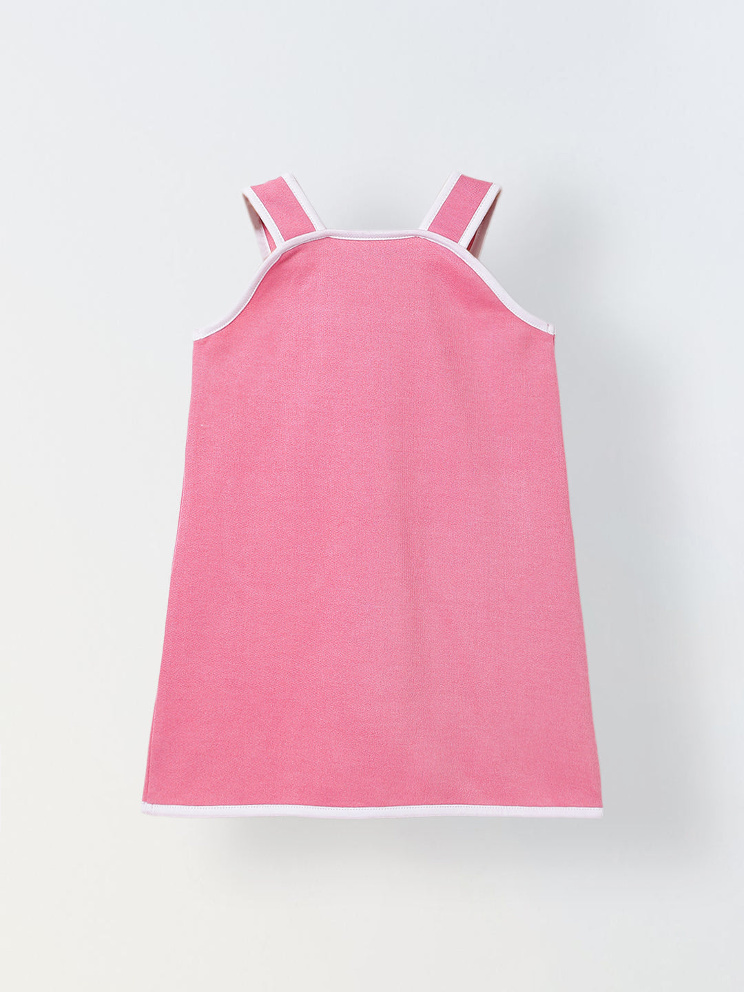 Spunkies Pink Girls Solid Square Neck Sleeveless A-Line Dress