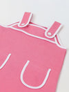 Spunkies Pink Girls Solid Square Neck Sleeveless A-Line Dress