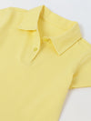 Spunkies Yellow Girls Solid Collared Short Sleeves Tiered Dress