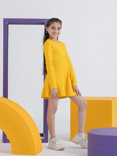 Vibrant Yellow Girls Dress