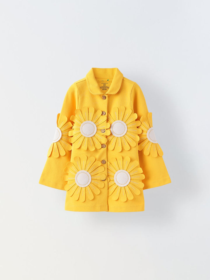 Yellow Sunflower Embellished Jacket