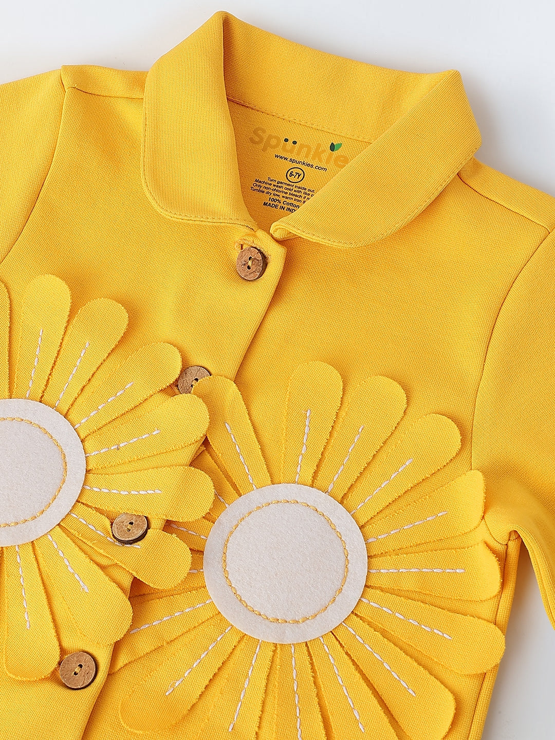 Yellow Sunflower Embellished Jacket