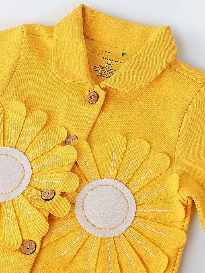 Yellow Sunflower Embellished Jacket