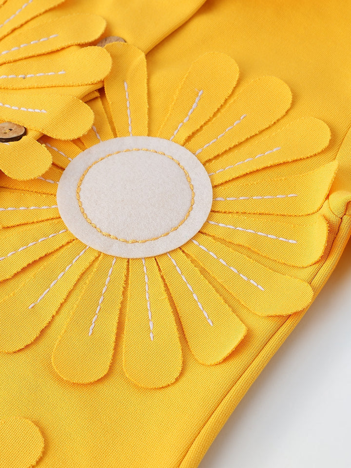 Yellow Sunflower Embellished Jacket
