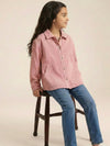 Girls Pink Rib Texture Corduroy Jacket with Dual Packet