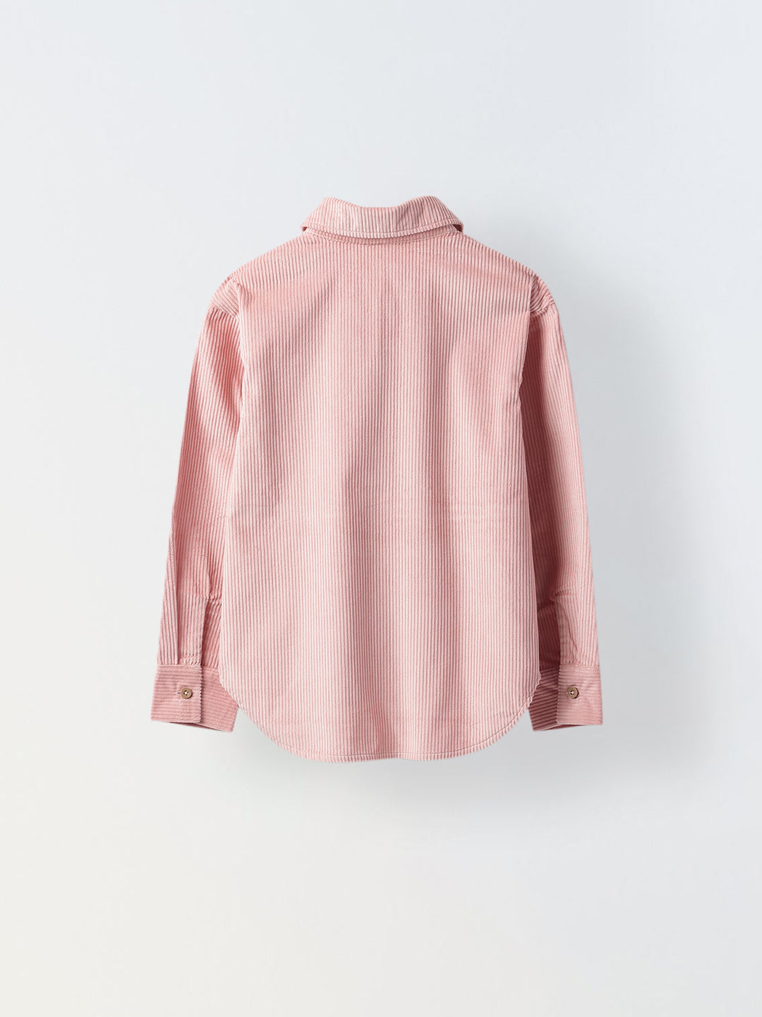 Girls Pink Rib Texture Corduroy Jacket with Dual Packet