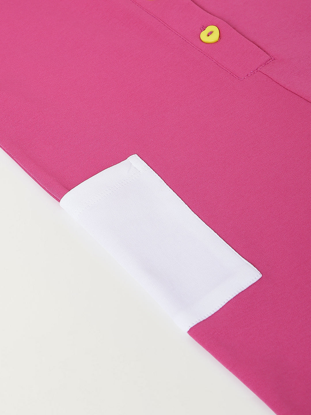 Spunkies Pink Girls Color-Blocked Spread Collar Sleeveless Jumpsuit