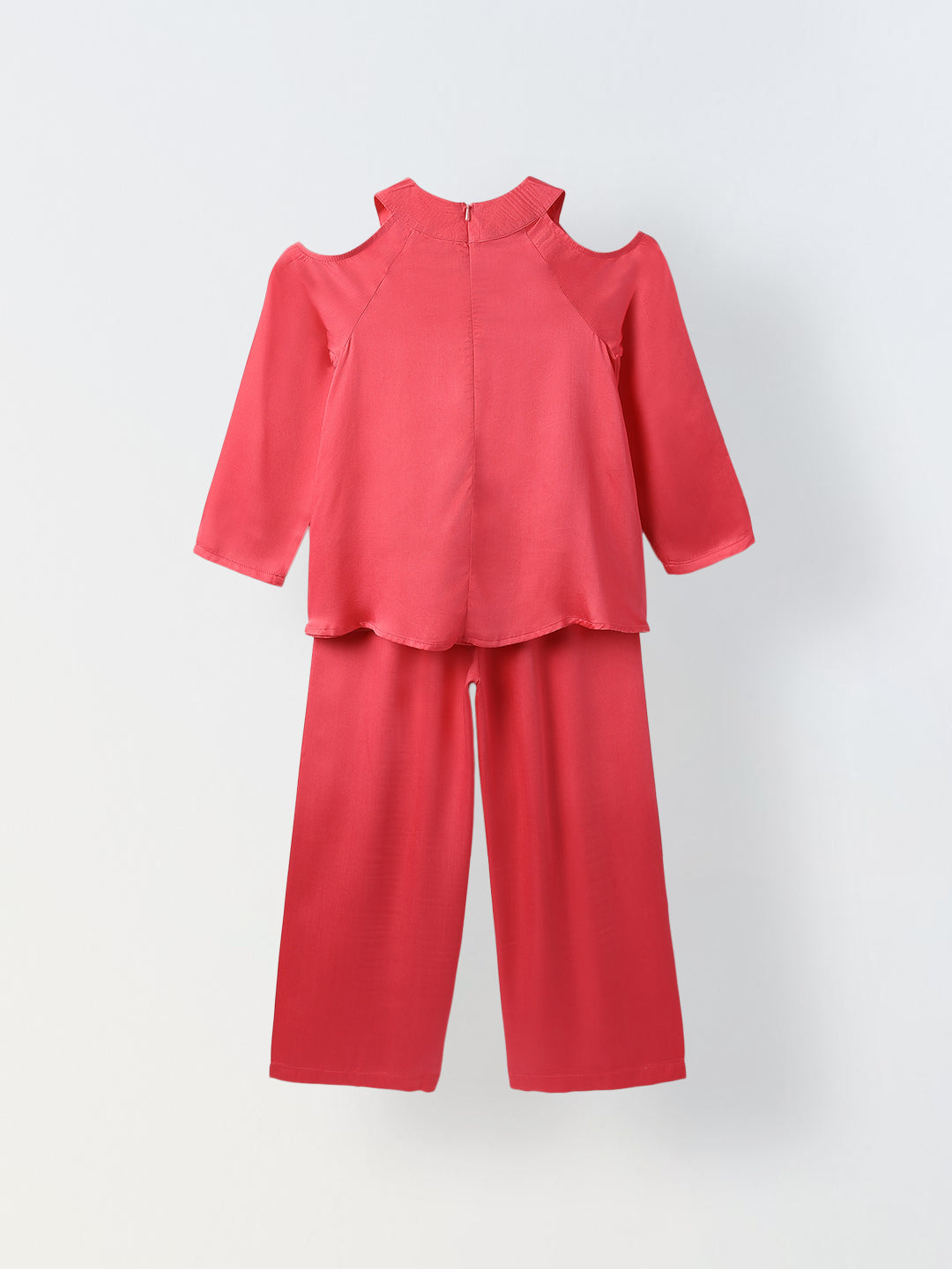 Girl Pink Round Neck Emblishment Ethnic set