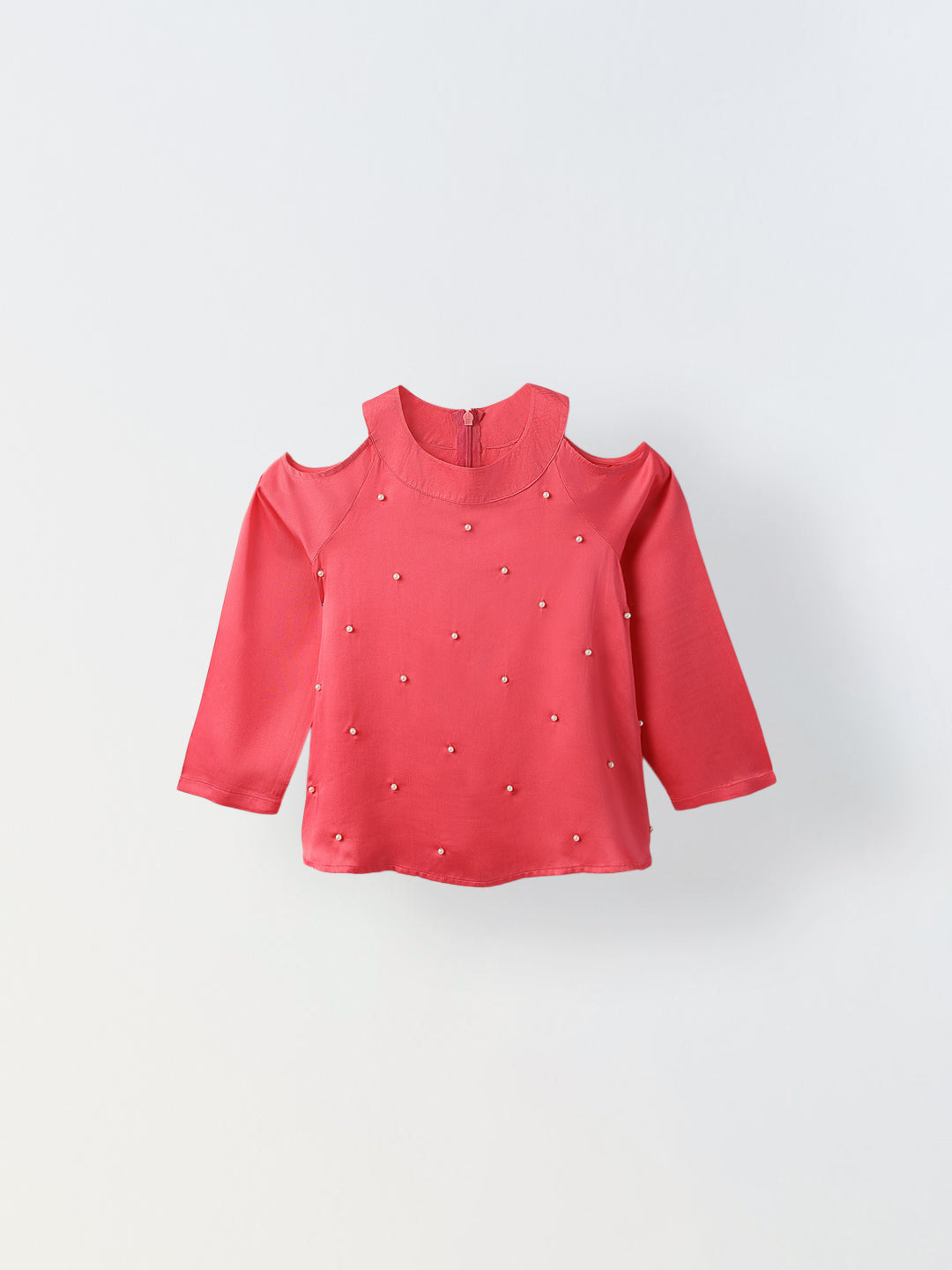 Girl Pink Round Neck Emblishment Ethnic set
