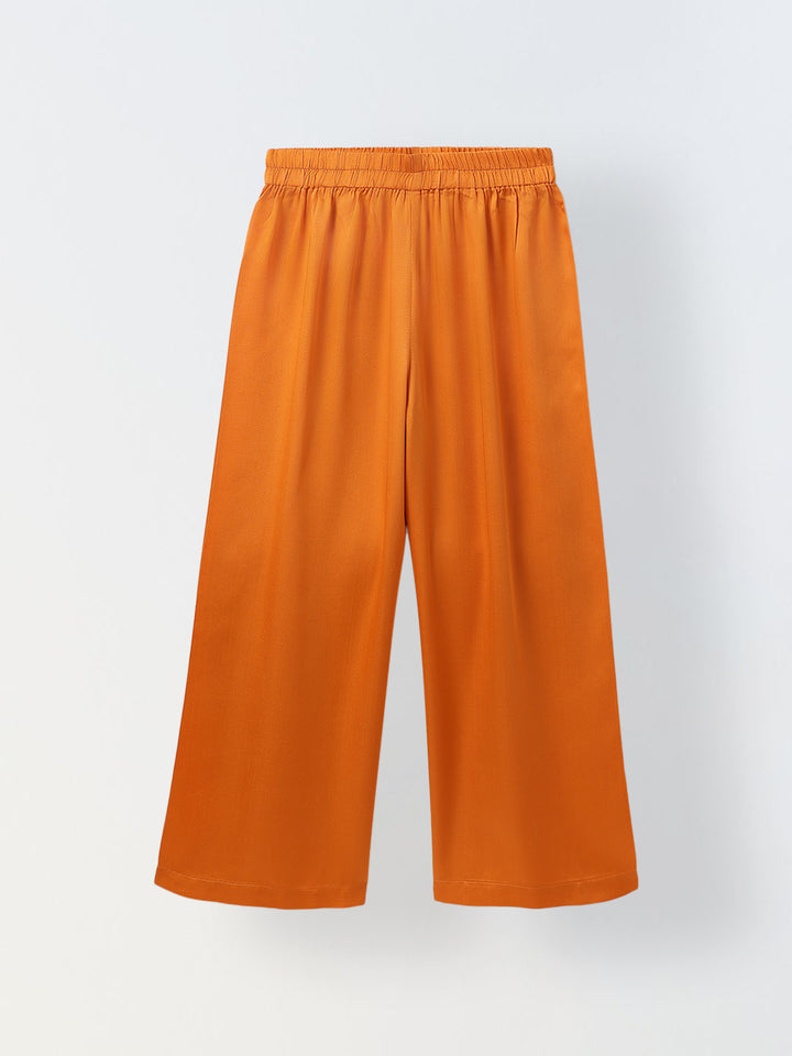 Girl Orange Round Neck Emblishment Ethnic set
