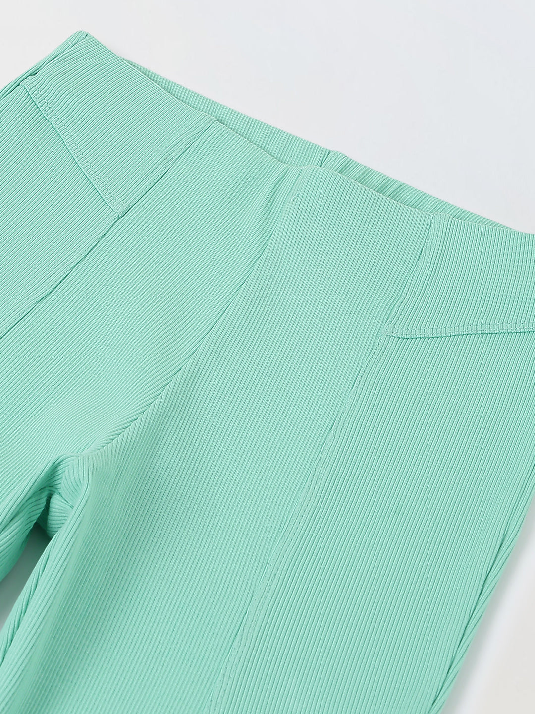 Spunkies Girls Green Cotton Ribbed Legging