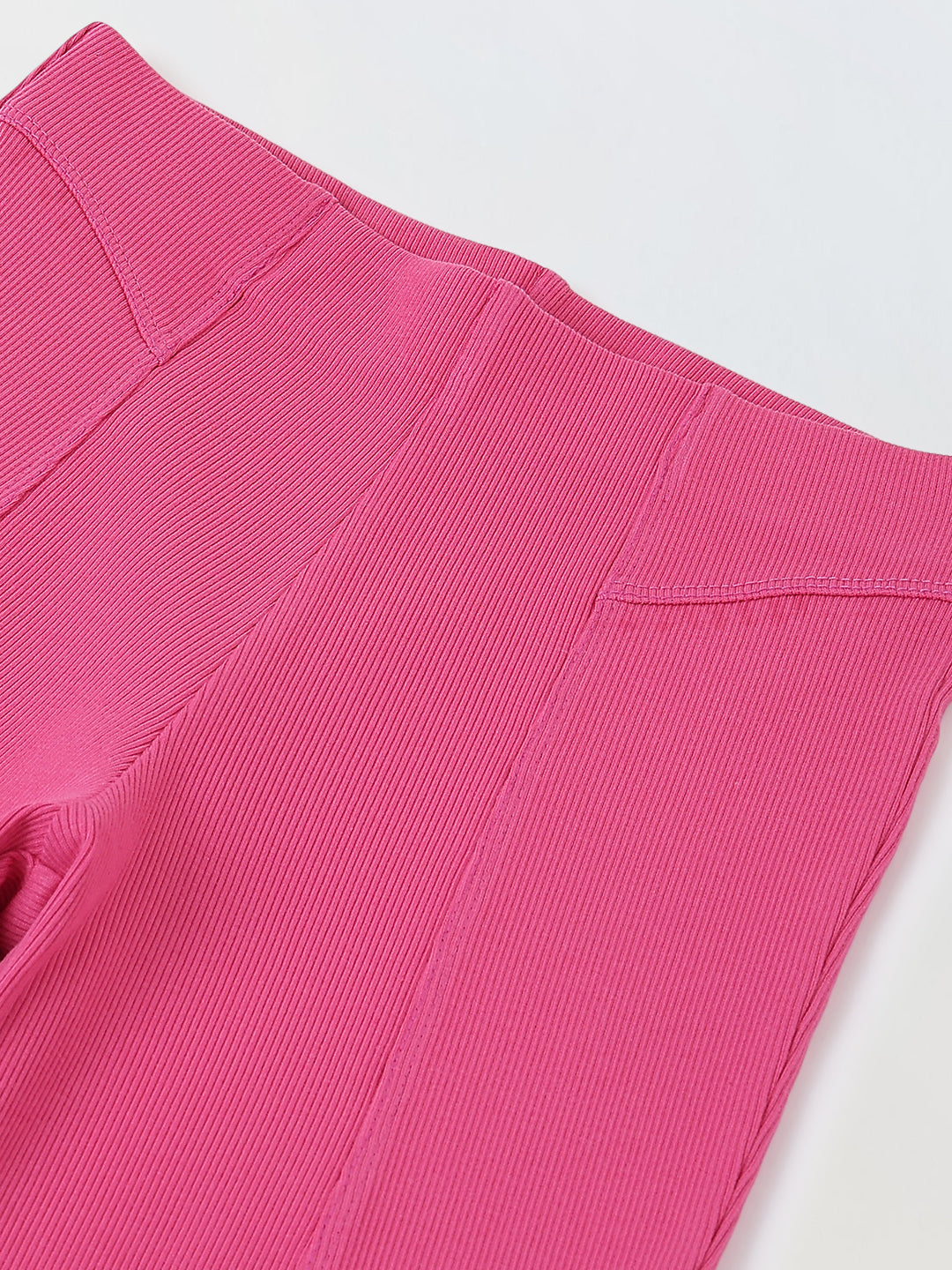 Spunkies Girls Pink Cotton Ribbed Legging