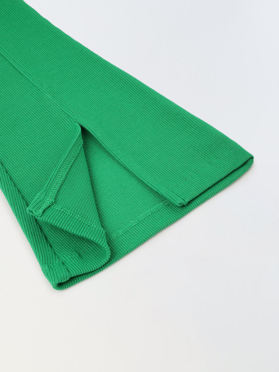 Girls Green Cotton Ribbed Legging