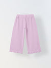 Spunkies Girls Purple Solid Elasticated Waist Trousers