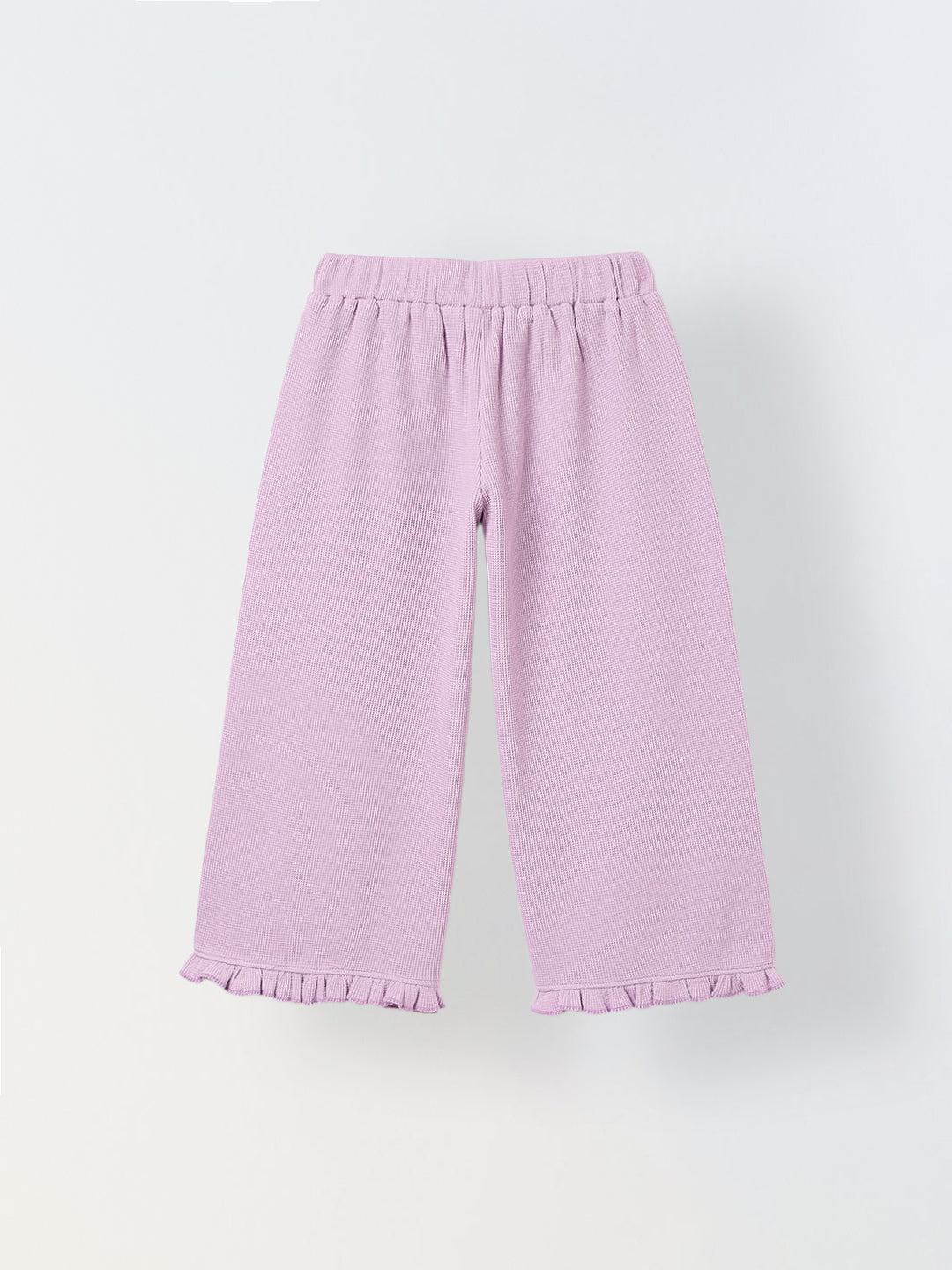 Spunkies Girls Purple Solid Elasticated Waist Trousers