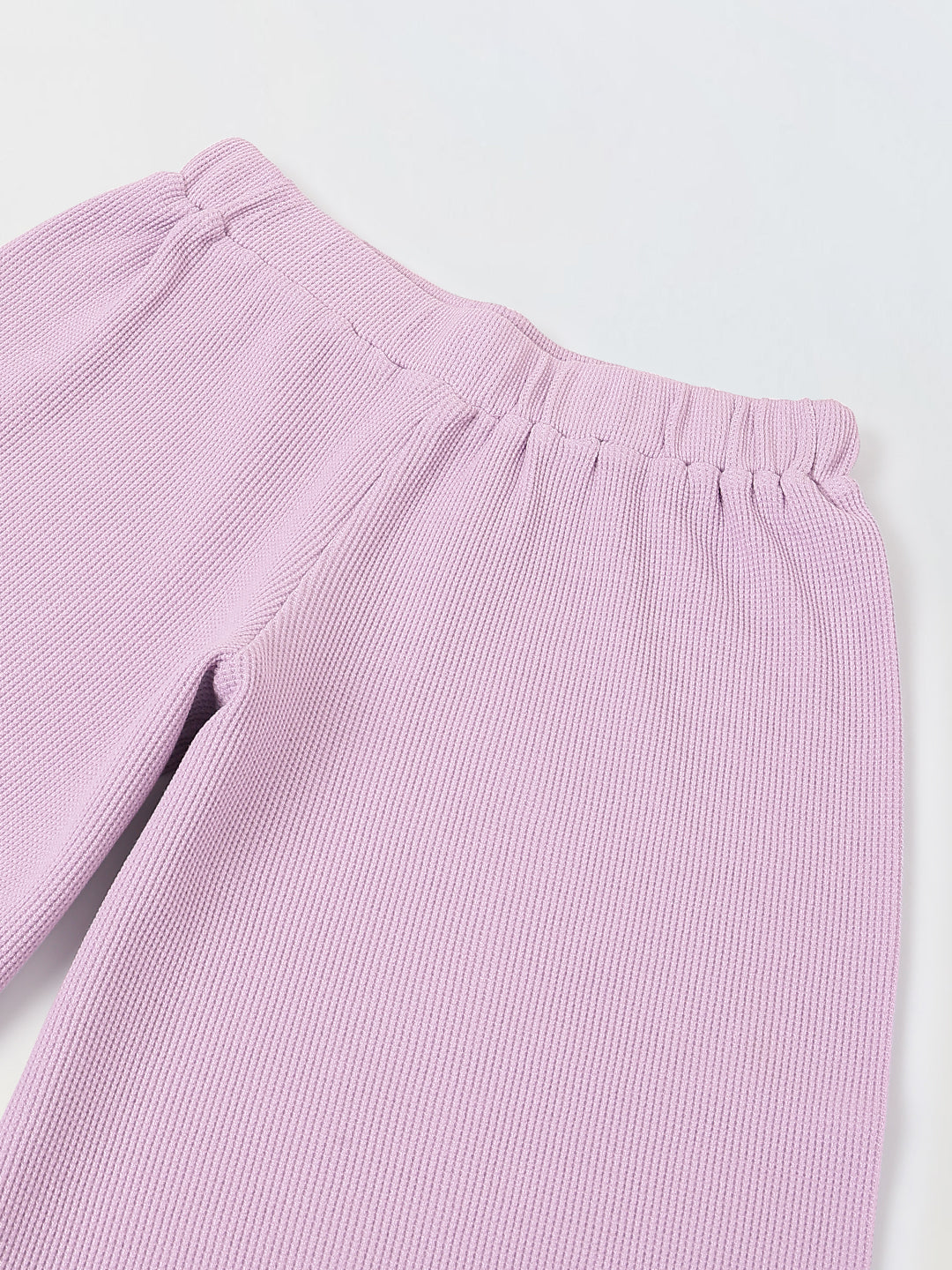 Spunkies Girls Purple Solid Elasticated Waist Trousers