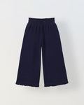 Spunkies Girls Navy Blue Solid Elasticated Waist Trousers