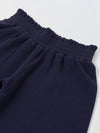 Spunkies Girls Navy Blue Solid Elasticated Waist Trousers