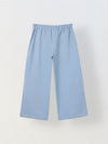 Spunkies Girls Blue Graphic Print Button and Zip Straight Leg Flat-Front Trousers