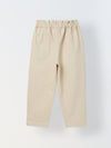 Spunkies Girls Beige Solid Elasticated Waist Single Pleated Trousers