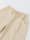 Spunkies Girls Beige Solid Elasticated Waist Single Pleated Trousers