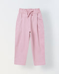 Spunkies Girls Pink Solid Elasticated Waist Single Pleated Trousers