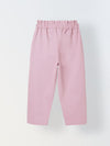 Spunkies Girls Pink Solid Elasticated Waist Single Pleated Trousers