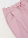 Spunkies Girls Pink Solid Elasticated Waist Single Pleated Trousers