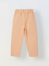 Spunkies Girls Peach Solid Elasticated Waist Single Pleated Trousers