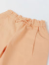 Spunkies Girls Peach Solid Elasticated Waist Single Pleated Trousers