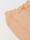 Spunkies Girls Peach Solid Elasticated Waist Single Pleated Trousers