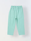 Spunkies Girls Green Solid Elasticated Waist Single Pleated Trousers