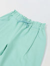 Spunkies Girls Green Solid Elasticated Waist Single Pleated Trousers
