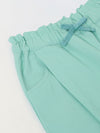 Spunkies Girls Green Solid Elasticated Waist Single Pleated Trousers