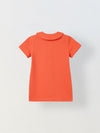 Spunkies Red Girls Solid Peter Pan Collar Short Sleeves Polo T-Shirt