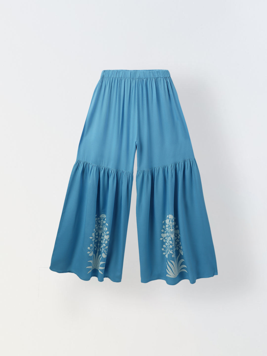 Full sleeve kurta and sharara set with multicolor dupatta for Girls