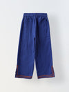 Blue  Cotton Gauze Embroidered Set