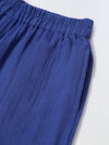 Blue  Cotton Gauze Embroidered Set