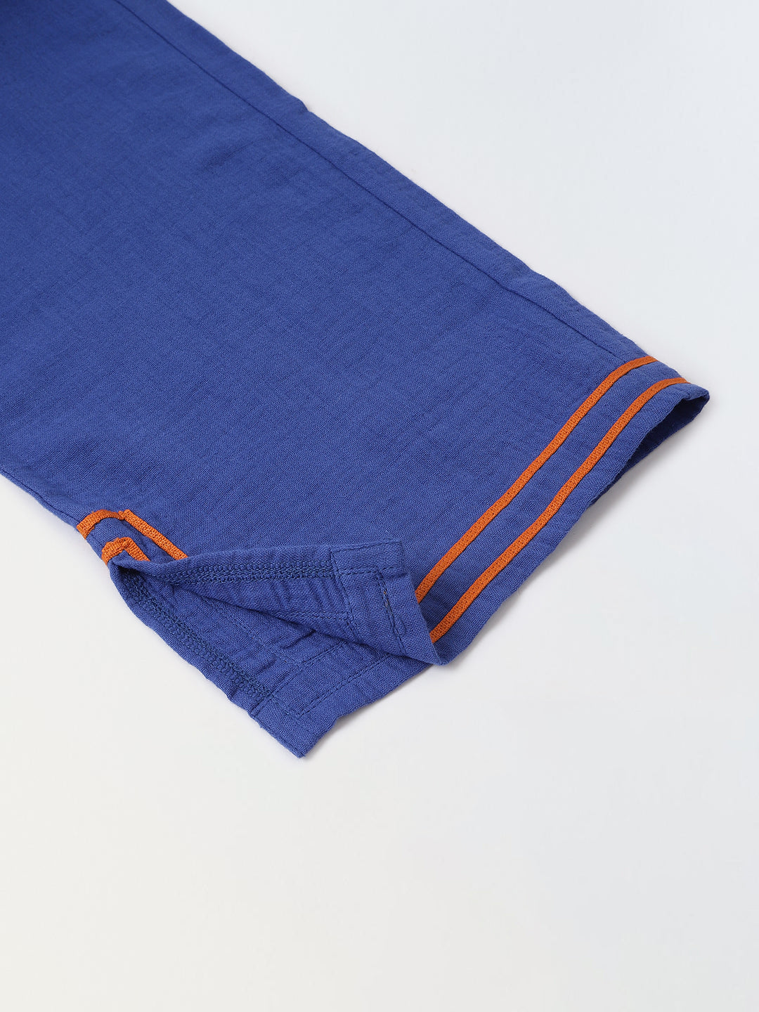 Blue  Cotton Gauze Embroidered Set