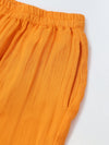 Orange Cotton Gauze Embroidered Set
