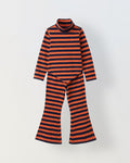 Girls Red Striped T-shirt with Pyjamas Set