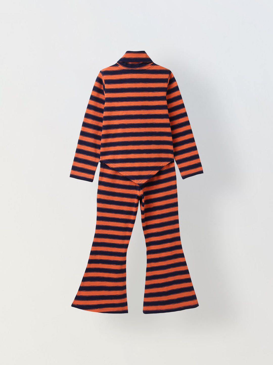 Girls Red Striped T-shirt with Pyjamas Set