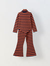 Girls Red Striped T-shirt with Pyjamas Set