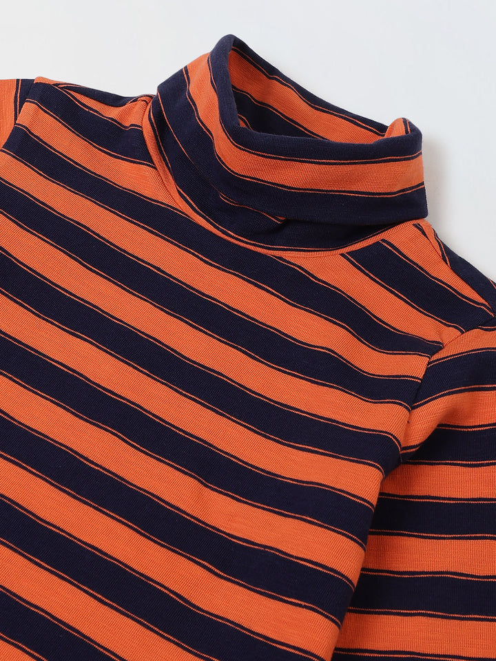 Girls Red Striped T-shirt with Pyjamas Set
