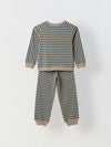 Girls Green Striped T-shirt with Pyjamas Set