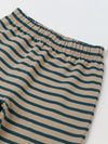 Girls Green & Beige Striped T-shirt with Pyjamas Set