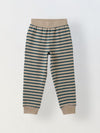 Beige & Green Striped T-shirt with Pyjamas Set